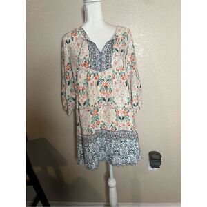 Iris Maxi boho 3/4 sleeve floral dress - size 12
